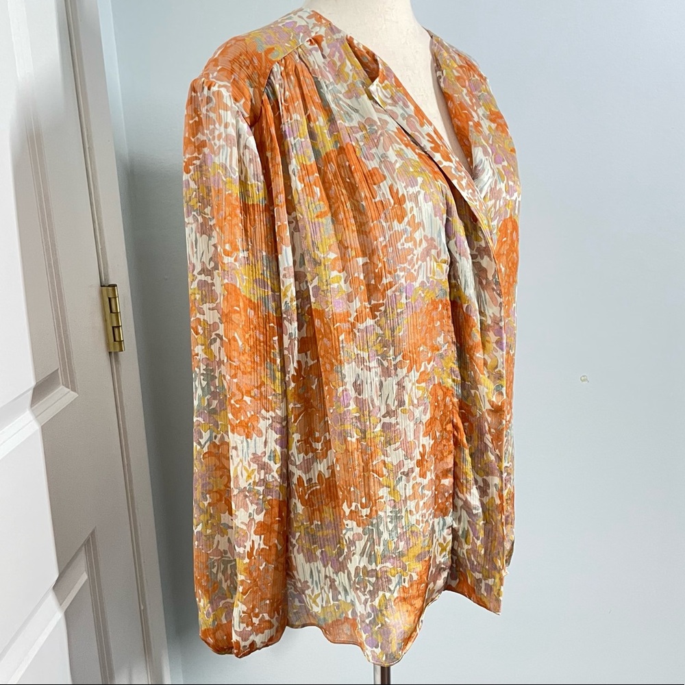 Vince Garden Textured Printed Top size M - Picture 5 of 12